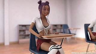 Disobedient Students by Redvoidcgi: A Futanari's Public Classroom Orgasm