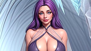 Stunning goddess in a revealing outfit poses seductively