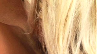 StrapOn Lesbian with big boobs fucks her blonde sexy GF