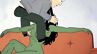 Slut She-hulk Gets Fucked on the First Date. Cartoon