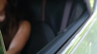 Deep Blowjob in the Car While No One Is Watching! Risky, POV, Cumshot From Titjob