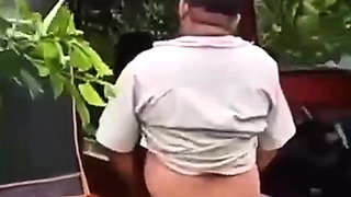 Mexican girl gets Creampie in golf cart