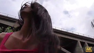 Hunt4k. dark haired sweetheart letna garden sucks strangers dick for money