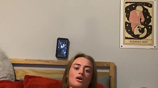 Self filmed 19 y.o emo slut fingering her tight pussy and taking it rough