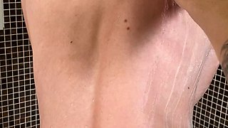 Cute amateur brunette naughty in solo jerking show on camera