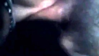 Hairy BBW Plays with Huge Black Dildo on Webcam