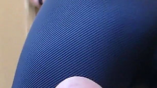 Anal Play & Ass Spreading with Close up Bum Winking with Yoga Pants Pulled Down