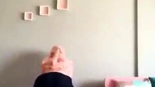 Turkish Arab in Hijab and Turban Performs a Striptease