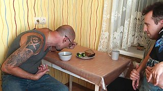 Taboo fuck with a big dick stepdad and the freaky GF