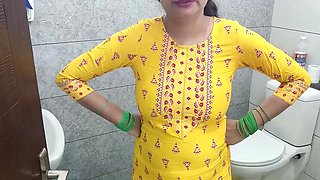 Indian stepmom fucks step son in bathroom dirty talk Hindi audio
