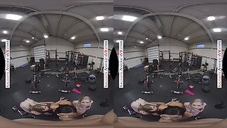 VR GROUP SEX IN THE GYM WITH DOLLY LEIGH, EMILY WILLIS & EMMA STARLETTO