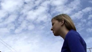 Natural Amateur blowjob outdoors exposed