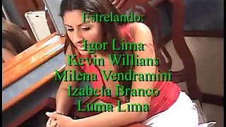 Filthy shemale Milena Vendramine has her ass fucked in heels