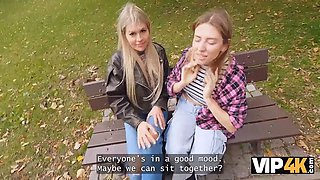 Vip4k. naughty blonda lesbian didn’t watch a problem to nail on a job casting in front of her gf