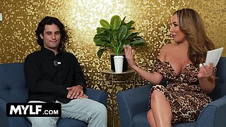 Gigantic cougar Richelle Ryan breaks in a brand fresh stud and takes his teenager cock