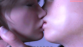 Tongue Kissing With Lonely and Horny Wife, Sensual Big Boobs caressing and gentle kisses on the neck - Heart Problems 16