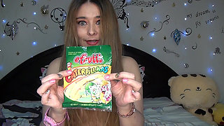 I Swallowed Some Very Long Gummy Worms!!