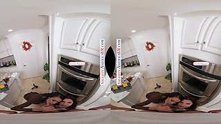 Thanksgiving threesome with two MILF girlfriends: Jessica Ryan and Reagan Foxx get down and dirty with their neighbor's big cock