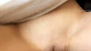 Amateur babe rubs her clit and takes a fat dick in her peach