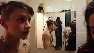 I Started My Party with Two Big Cocks Fucking My Mouth but One of My Friends Wanted More!