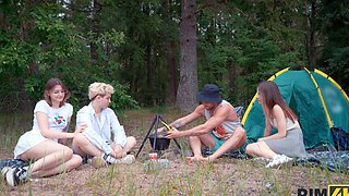 A group of young babes went camping, got fucked hard.