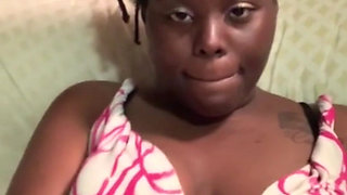 Teasing Squeezing My Boobs Rubbing Flashing My Black Pussy