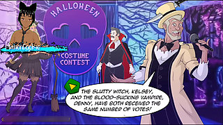 Kelsey charms Halloween contest - Time to see who can last longer in sex on Halloween