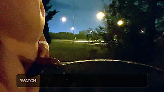 Midnight Roadside Piss Flex: Naked Muscle God Unleashed