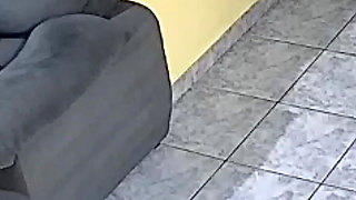 Security Camera Hot and Real Quickie in the Living Room!