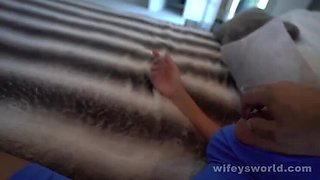 Horny MILF Nextdoor Gives Blowjob & Swallows Cum - Wifey's World
