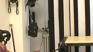 Moored, stretched and dildo in pussy