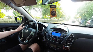 Stepmom Teases Step Son In Car With High Heels Morning Fuck