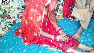 Fast Time Desi Video Hindi Audio Claire Vaise In Red Saree And Blouse Having Fun - Honey Moon