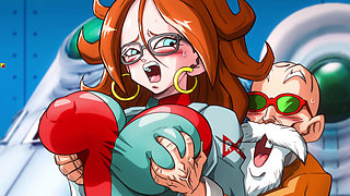 Kame Paradise Multiversex 3 - Roshi Playing With Android 21's Huge Tits