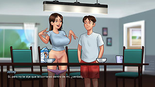 stepsister against stepmom fucking tenant all day in the house PART 2 - summertime saga