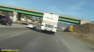 Crazy girls rough bang van party banged