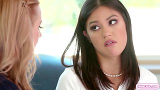 Facesit Her Asian Student With Blonde Teacher, Kendra Spade And Lexi Belle