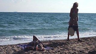 Tanned lesbians on the beach