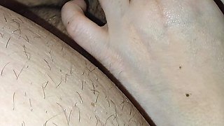 Step mom hand slip from step son leg touching his dick