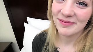 She is an 18 year old blonde with a virgin like pussy