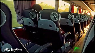 Italian Slut Strips And Masturbates In The Bus - Slut Italian