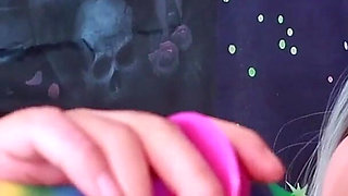 Rave Girl Plays with Her Favorite Toy