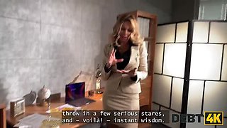 Karina King Curvy Blonde Boss Fucks Debt Collector in Office - Big Tits, Stockings, HD