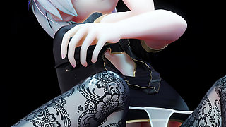 [mmd] Radiant Something Black Silk Erotic Nun Pussy Reveals Succubus Patterns