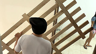 I found my neighbor trying to steal things from my house and I asked him for sex in exchange for forgiving him.