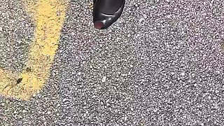 Horny brunette amateur with foot fetish sucks guys toe