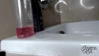 Tiny Sank in Bath Tub - Neighbor Caught Peeping at a Giantess Having Her Bath, Water Play