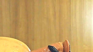 Asian MILF Mistress Inserts Huge Dildo Into Slave Ass