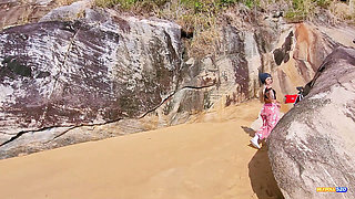 I Asked a Stranger to Film Me on the Beach, I Rewarded Him with a Very Wet Blowjob!