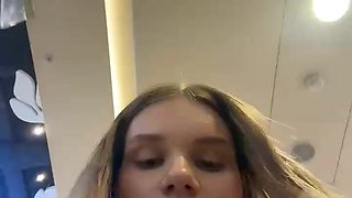 Stunning Blondie School Woman Taunts on Web cam Live Display